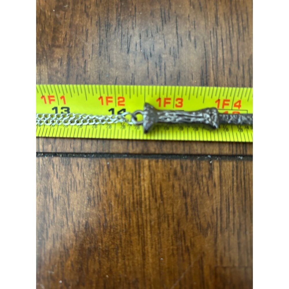 Wizard Magic Wand Necklace Pendant Silvertone Goth Fantasy Film Prop Costume - Picture 12 of 12